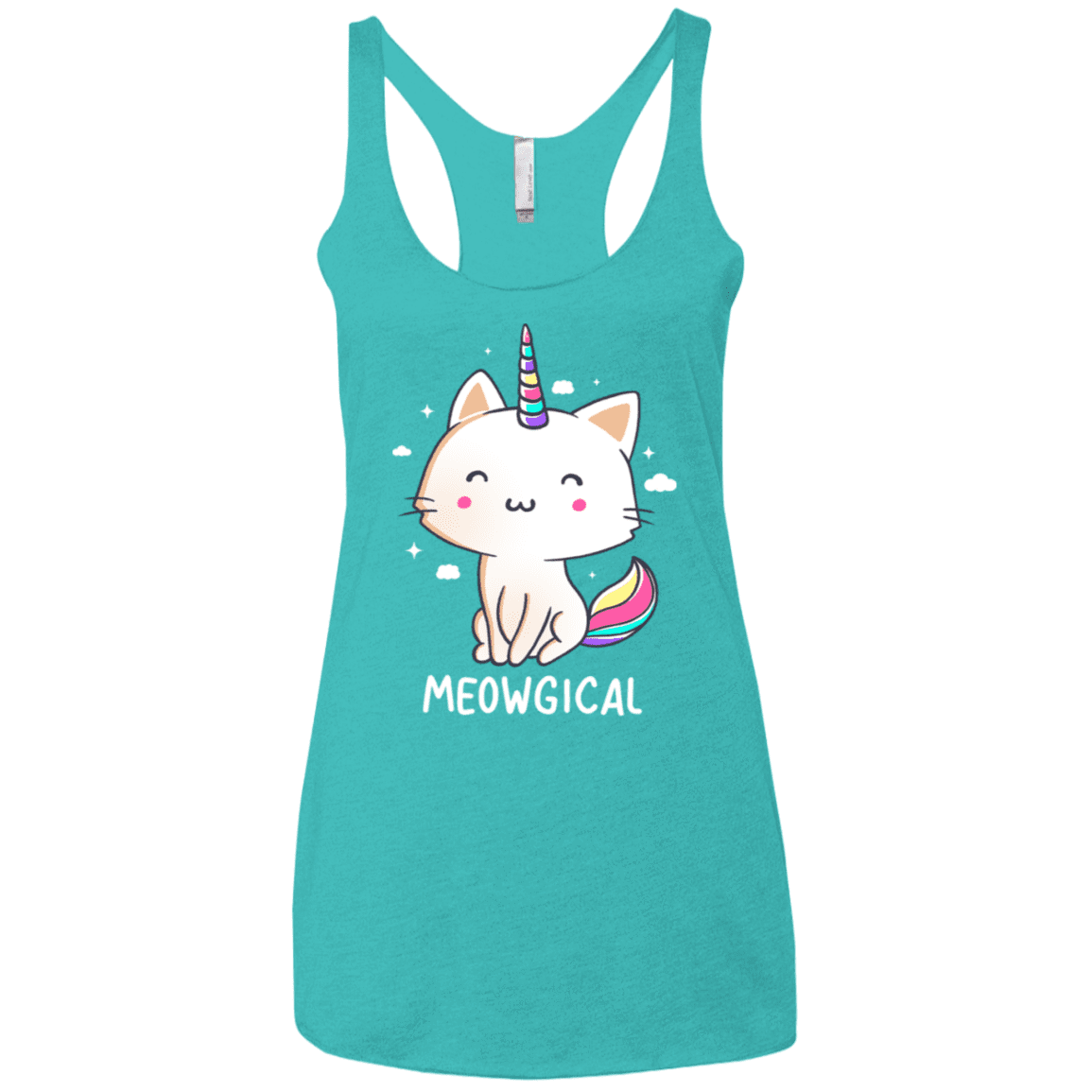 T-Shirts Tahiti Blue / X-Small Meowgical Women's Triblend Racerback Tank