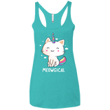 T-Shirts Tahiti Blue / X-Small Meowgical Women's Triblend Racerback Tank