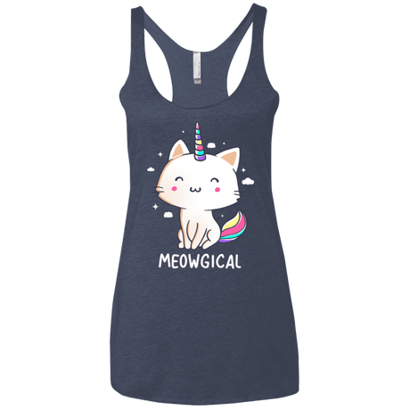 T-Shirts Vintage Navy / X-Small Meowgical Women's Triblend Racerback Tank