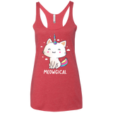 T-Shirts Vintage Red / X-Small Meowgical Women's Triblend Racerback Tank