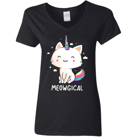 T-Shirts Black / S Meowgical Women's V-Neck T-Shirt