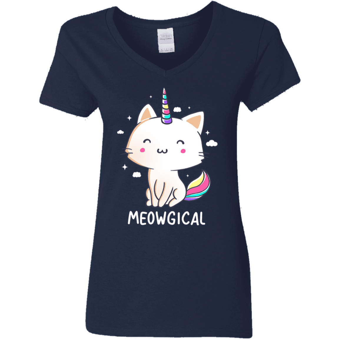 T-Shirts Navy / S Meowgical Women's V-Neck T-Shirt