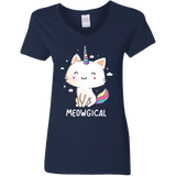 T-Shirts Navy / S Meowgical Women's V-Neck T-Shirt