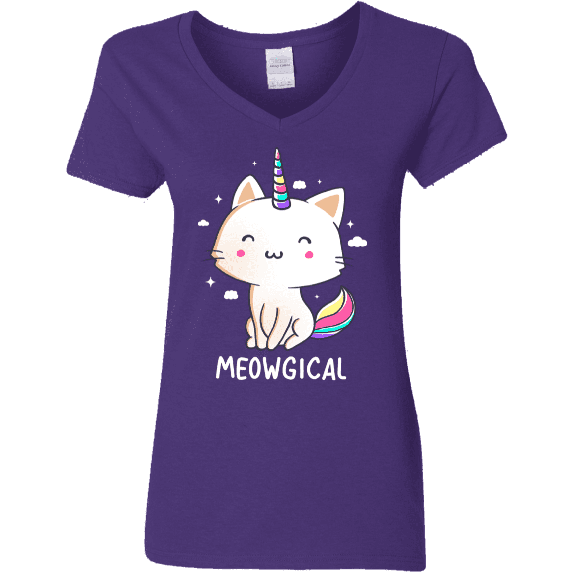 T-Shirts Purple / S Meowgical Women's V-Neck T-Shirt