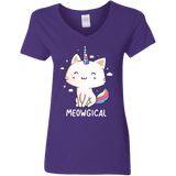 T-Shirts Purple / S Meowgical Women's V-Neck T-Shirt