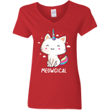 T-Shirts Red / S Meowgical Women's V-Neck T-Shirt