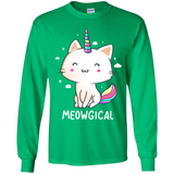 T-Shirts Irish Green / YS Meowgical Youth Long Sleeve T-Shirt
