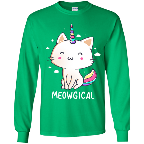 T-Shirts Irish Green / YS Meowgical Youth Long Sleeve T-Shirt