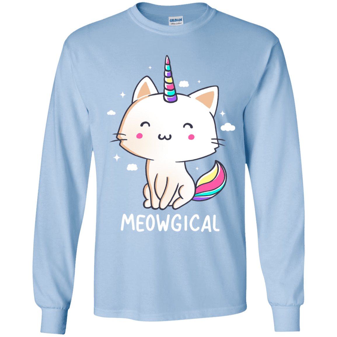 T-Shirts Light Blue / YS Meowgical Youth Long Sleeve T-Shirt