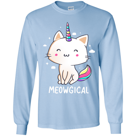 T-Shirts Light Blue / YS Meowgical Youth Long Sleeve T-Shirt