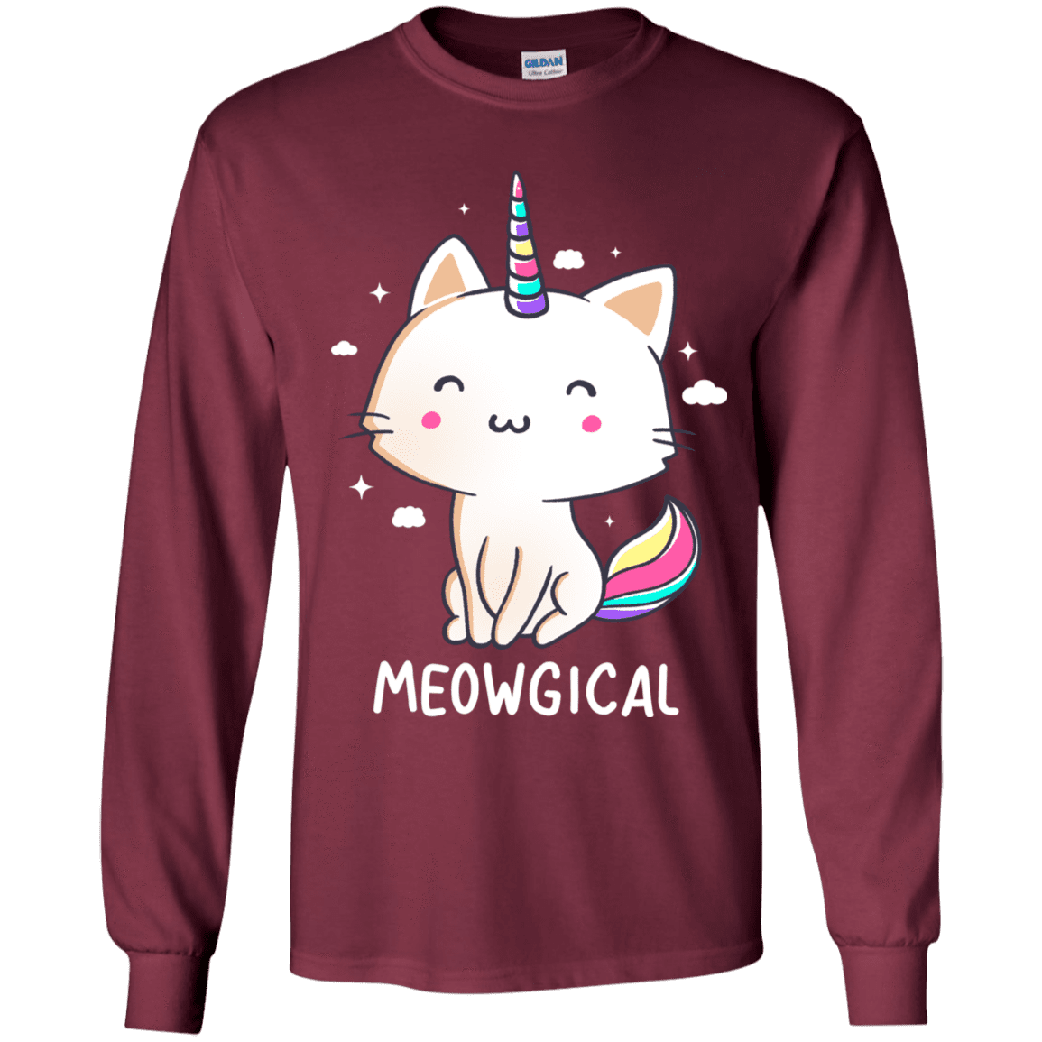 T-Shirts Maroon / YS Meowgical Youth Long Sleeve T-Shirt