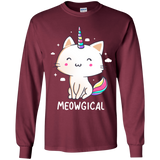 T-Shirts Maroon / YS Meowgical Youth Long Sleeve T-Shirt