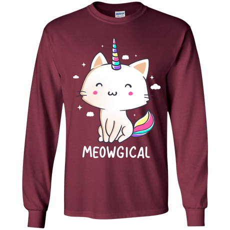T-Shirts Maroon / YS Meowgical Youth Long Sleeve T-Shirt