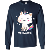 T-Shirts Navy / YS Meowgical Youth Long Sleeve T-Shirt