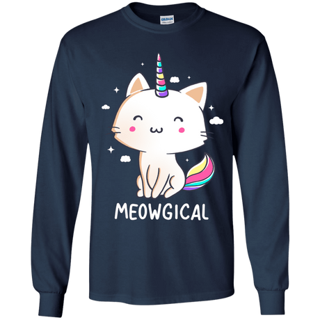 T-Shirts Navy / YS Meowgical Youth Long Sleeve T-Shirt
