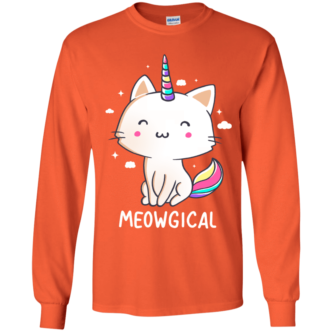T-Shirts Orange / YS Meowgical Youth Long Sleeve T-Shirt