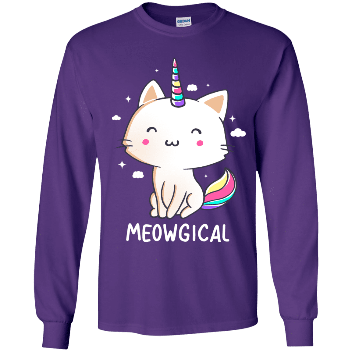 T-Shirts Purple / YS Meowgical Youth Long Sleeve T-Shirt