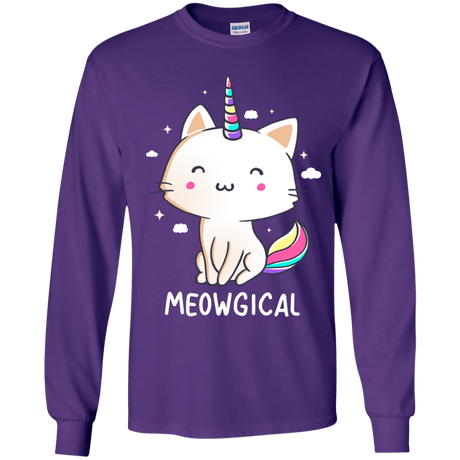T-Shirts Purple / YS Meowgical Youth Long Sleeve T-Shirt