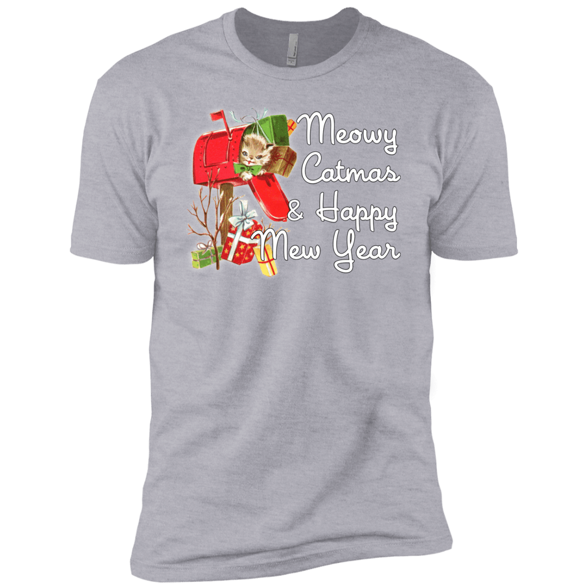 T-Shirts Heather Grey / YXS Meowy Catmas Boys Premium T-Shirt