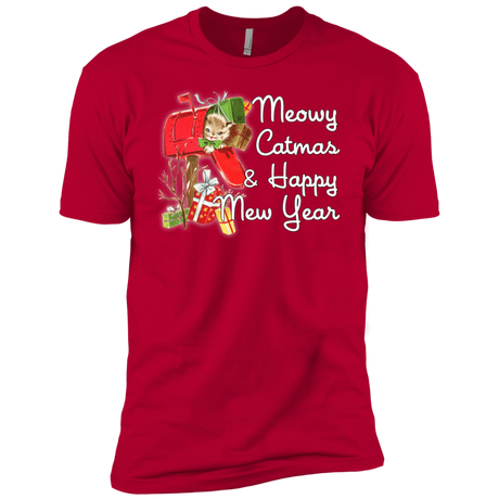 T-Shirts Red / YXS Meowy Catmas Boys Premium T-Shirt