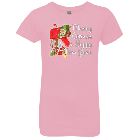T-Shirts Light Pink / YXS Meowy Catmas Girls Premium T-Shirt