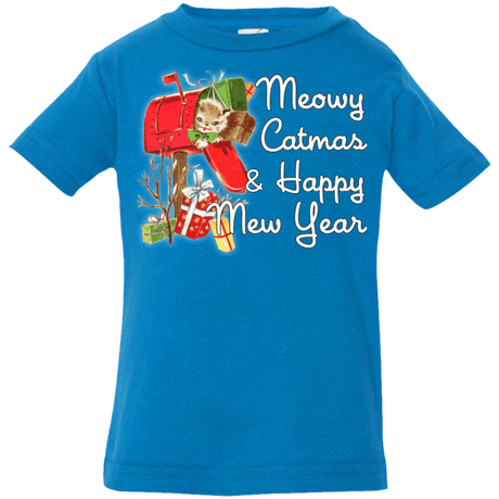 T-Shirts Cobalt / 6 Months Meowy Catmas Infant Premium T-Shirt