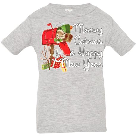 T-Shirts Heather Grey / 6 Months Meowy Catmas Infant Premium T-Shirt