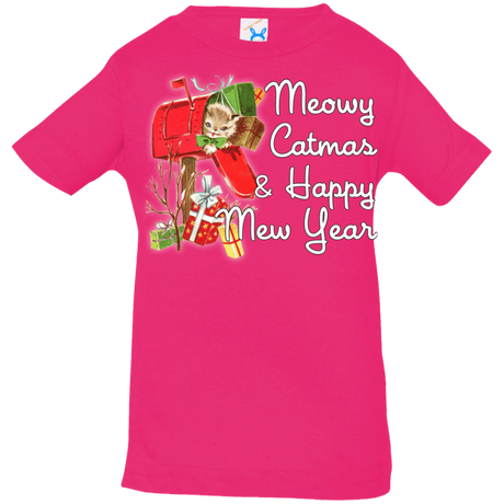 T-Shirts Hot Pink / 6 Months Meowy Catmas Infant Premium T-Shirt