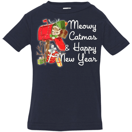 T-Shirts Navy / 6 Months Meowy Catmas Infant Premium T-Shirt