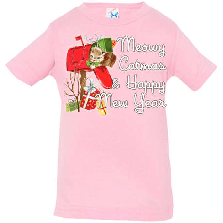 T-Shirts Pink / 6 Months Meowy Catmas Infant Premium T-Shirt