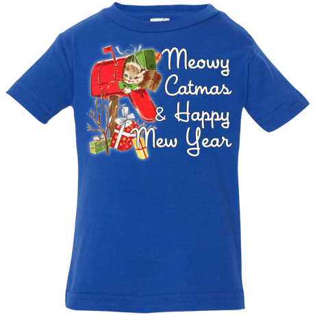 T-Shirts Royal / 6 Months Meowy Catmas Infant Premium T-Shirt
