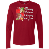 T-Shirts Cardinal / Small Meowy Catmas Men's Premium Long Sleeve