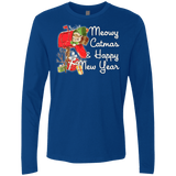 T-Shirts Royal / Small Meowy Catmas Men's Premium Long Sleeve