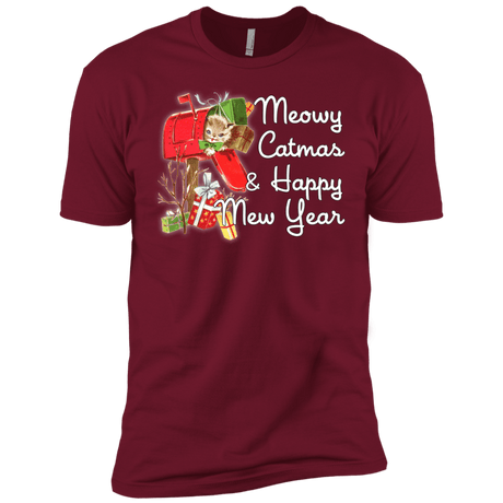 T-Shirts Cardinal / X-Small Meowy Catmas Men's Premium T-Shirt