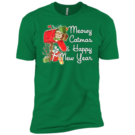T-Shirts Kelly Green / X-Small Meowy Catmas Men's Premium T-Shirt