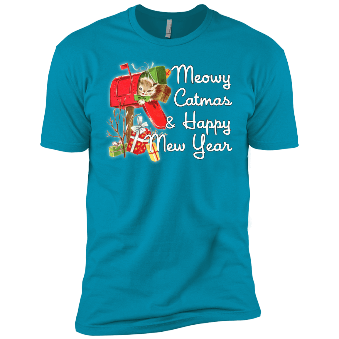 T-Shirts Turquoise / X-Small Meowy Catmas Men's Premium T-Shirt