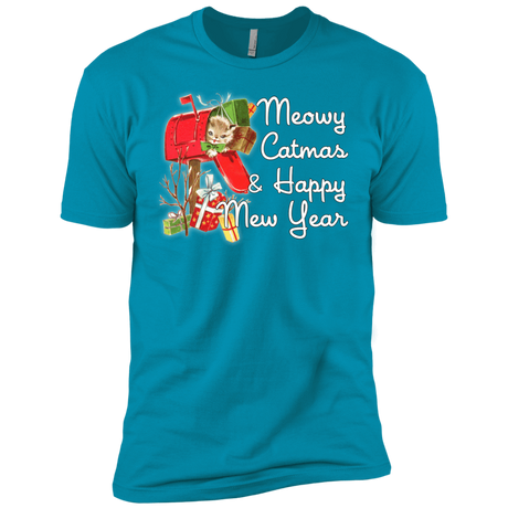 T-Shirts Turquoise / X-Small Meowy Catmas Men's Premium T-Shirt