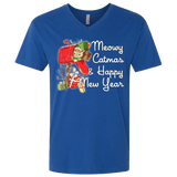 T-Shirts Royal / X-Small Meowy Catmas Men's Premium V-Neck