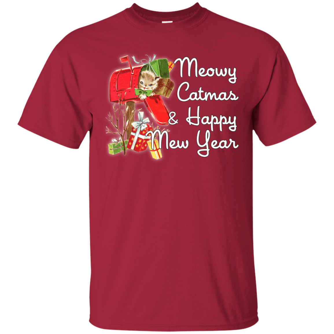 T-Shirts Cardinal / Small Meowy Catmas T-Shirt