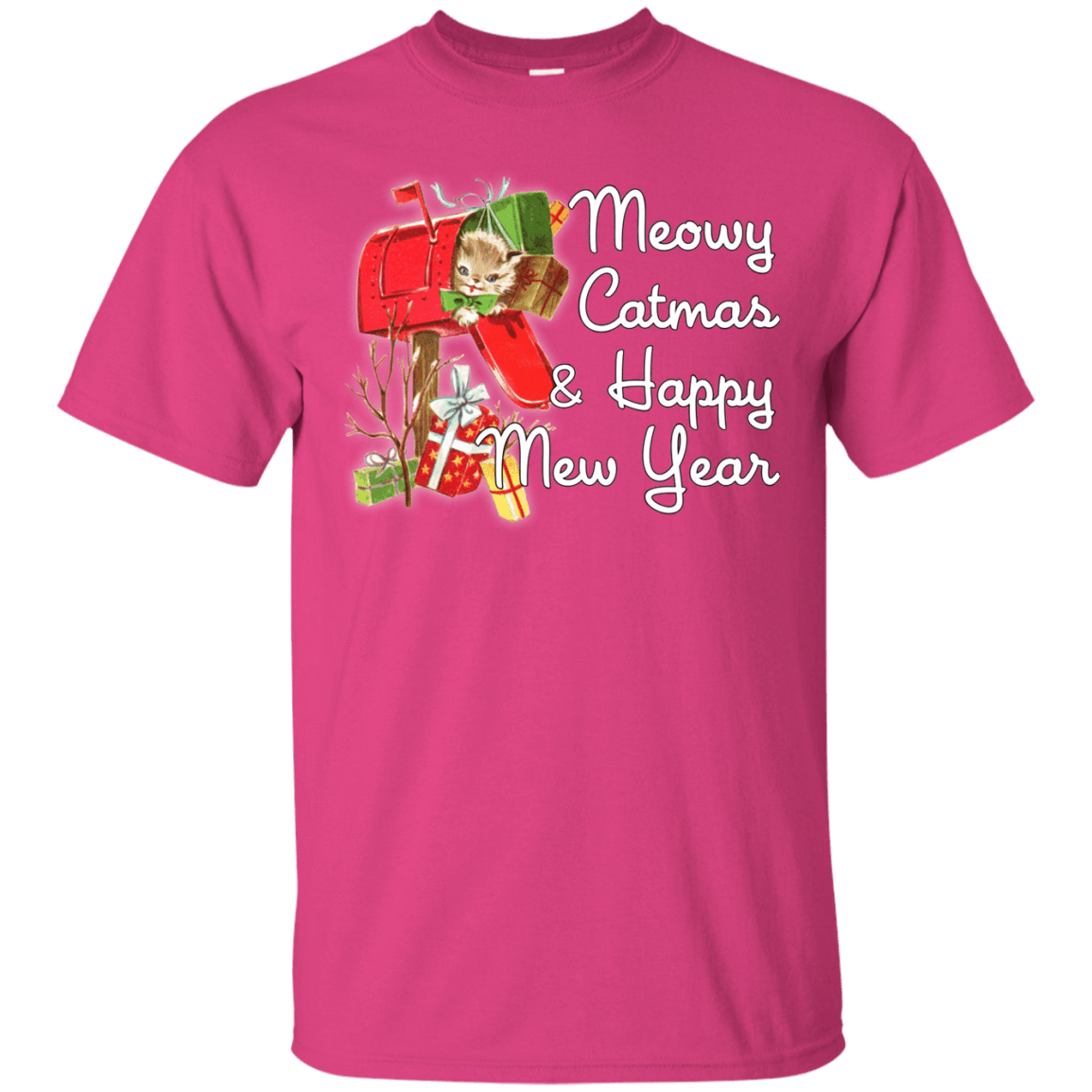 T-Shirts Heliconia / Small Meowy Catmas T-Shirt