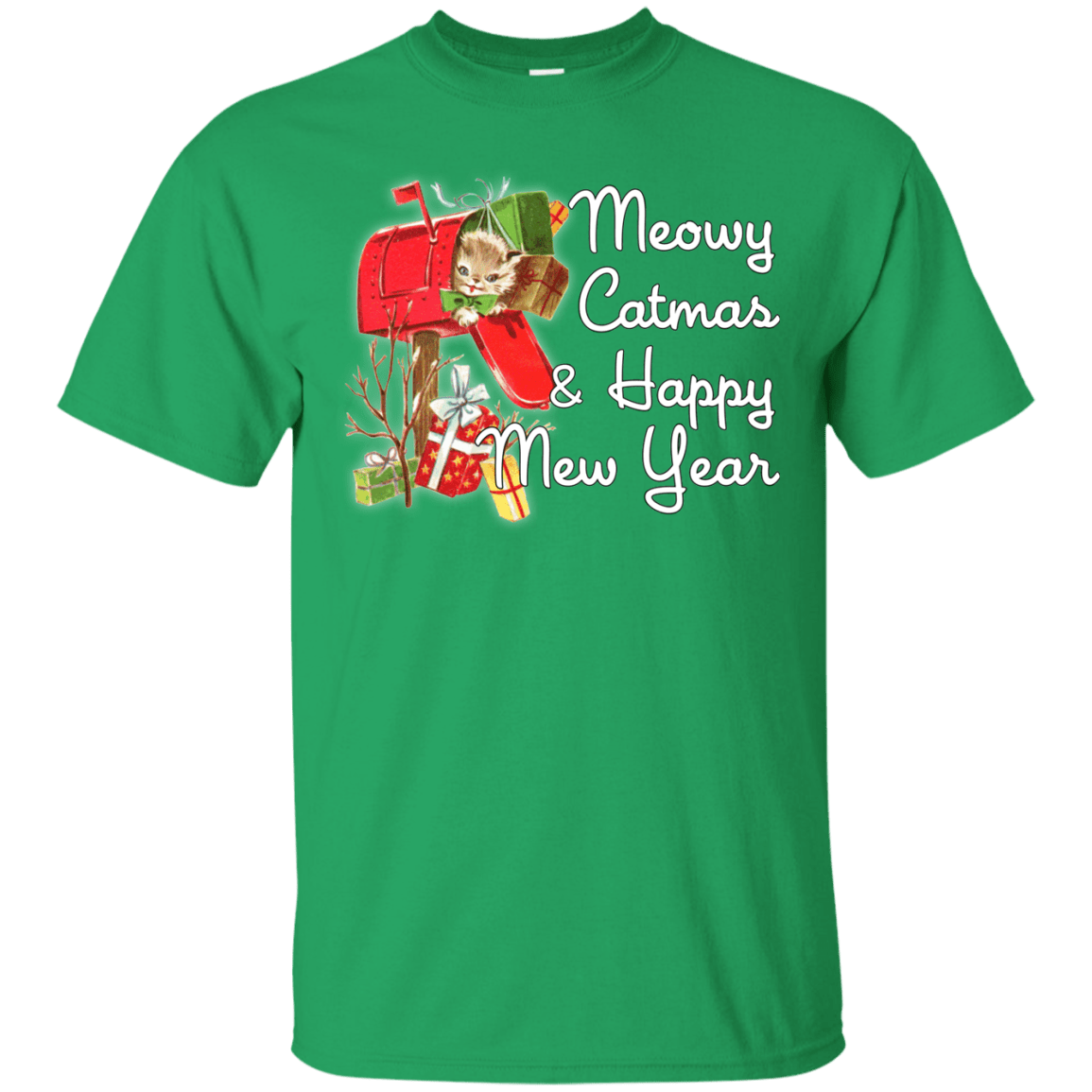 T-Shirts Irish Green / Small Meowy Catmas T-Shirt