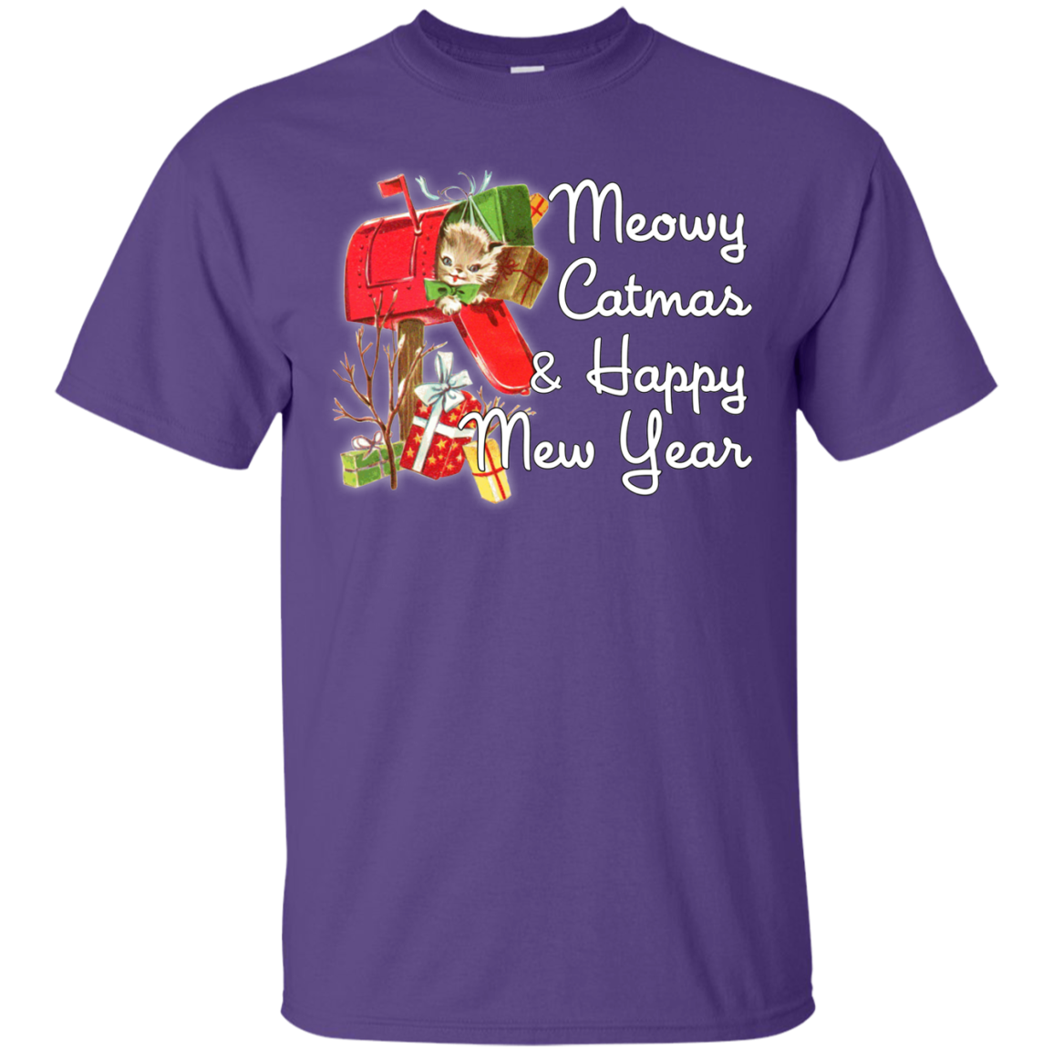 T-Shirts Purple / Small Meowy Catmas T-Shirt