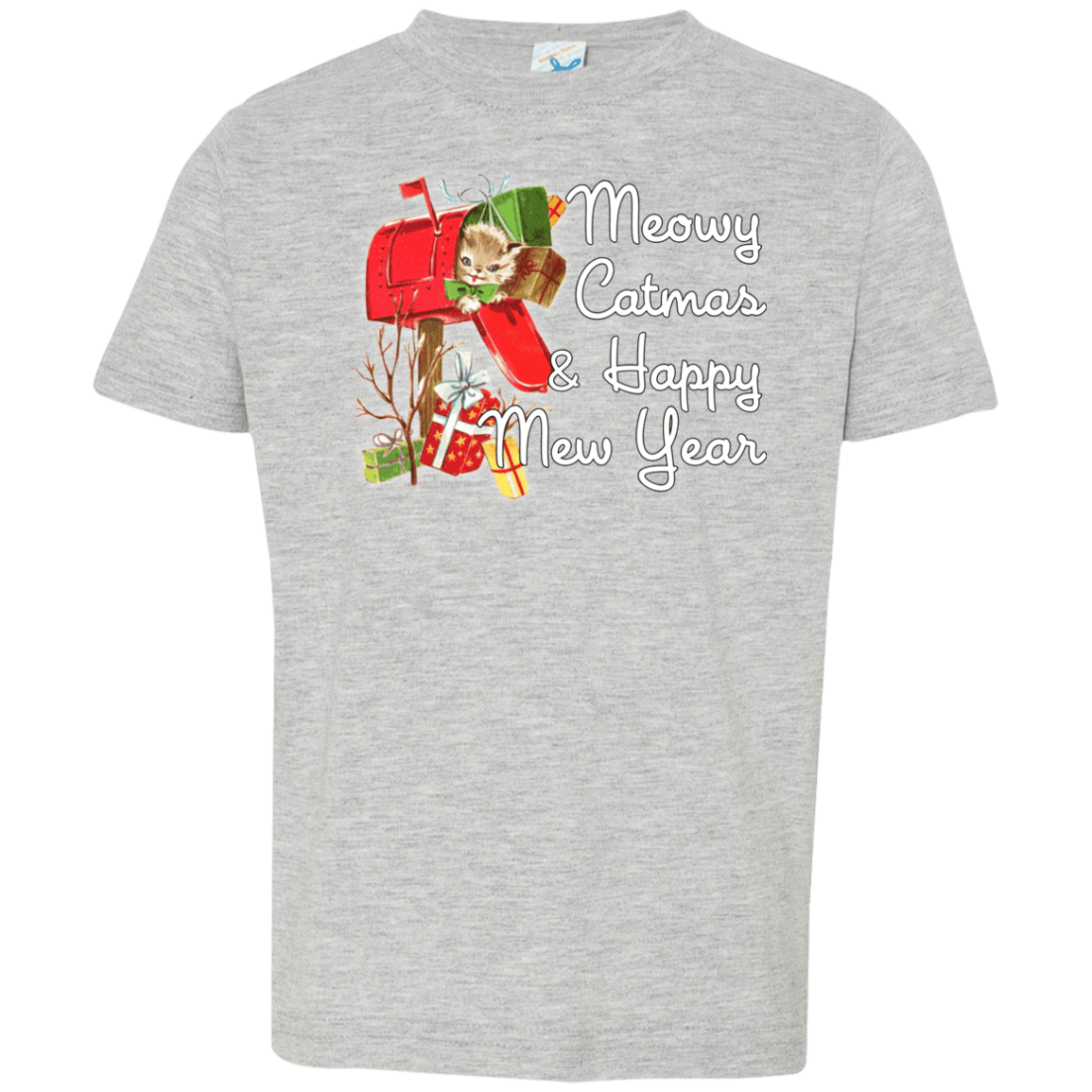 T-Shirts Heather Grey / 2T Meowy Catmas Toddler Premium T-Shirt