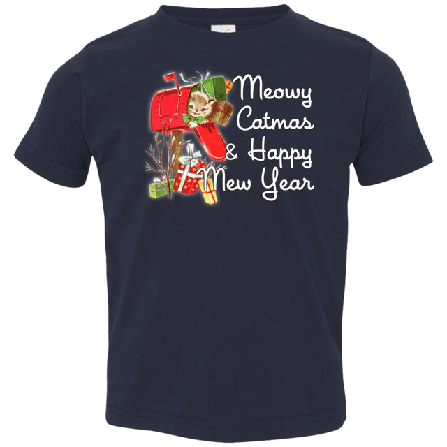 T-Shirts Navy / 2T Meowy Catmas Toddler Premium T-Shirt