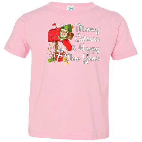 T-Shirts Pink / 2T Meowy Catmas Toddler Premium T-Shirt