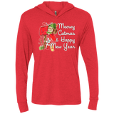 T-Shirts Vintage Red / X-Small Meowy Catmas Triblend Long Sleeve Hoodie Tee