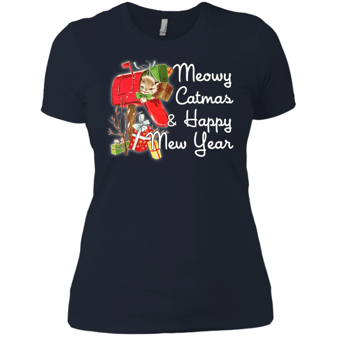 T-Shirts Midnight Navy / X-Small Meowy Catmas Women's Premium T-Shirt