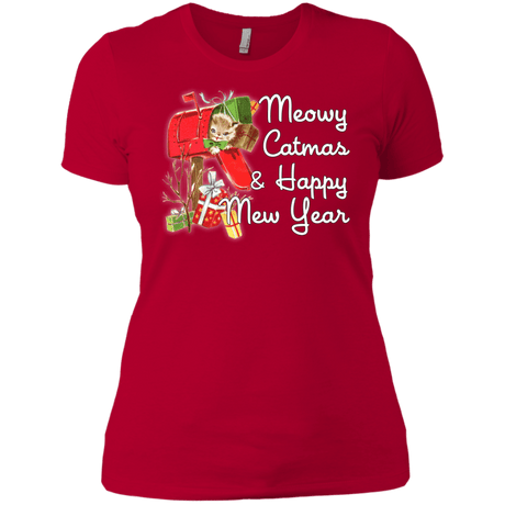 T-Shirts Red / X-Small Meowy Catmas Women's Premium T-Shirt