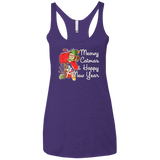 T-Shirts Purple Rush / X-Small Meowy Catmas Women's Triblend Racerback Tank