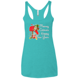 T-Shirts Tahiti Blue / X-Small Meowy Catmas Women's Triblend Racerback Tank